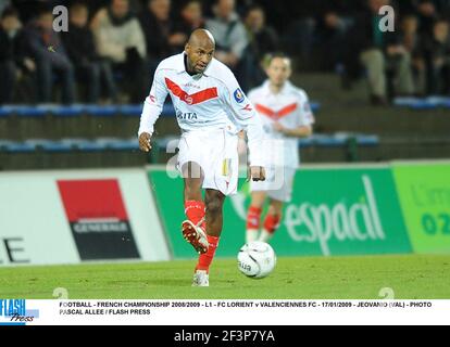 FUSSBALL - FRANZÖSISCHE MEISTERSCHAFT 2008/2009 - L1 - FC LORIENT V VALENCIENNES FC - 17/01/2009 - JEOVANIO (VAL) - FOTO PASCAL ALLEE / FLASH DRÜCKEN Stockfoto