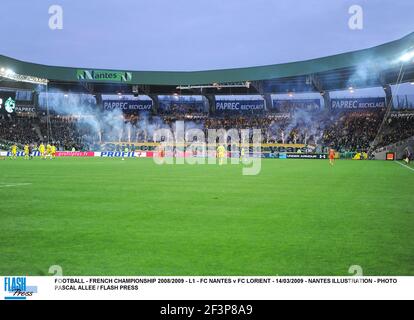 FUSSBALL - FRANZÖSISCHE MEISTERSCHAFT 2008/2009 - L1 - FC NANTES V FC LORIENT - 14/03/2009 - NANTES ILLUSTRATION - FOTO PASCAL ALLEE / FLASH DRÜCKEN Stockfoto