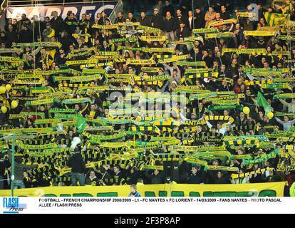 FOOTBALL - FRENCH CHAMPIONSHIP 2008/2009 - L1 - FC NANTES v FC LORIENT - 14/03/2009 - FANS NANTES - PHOTO PASCAL ALLEE / FLASH PRESS Stock Photo