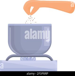 Symbol für die Salzsuppe. Cartoon von Salzen Suppe Pfanne Vektor-Symbol für Web-Design isoliert auf weißem Hintergrund Stock Vektor