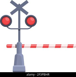 Symbol für die Ampel an der Eisenbahnbarriere. Cartoon von Eisenbahnbarriere Ampel Vektor-Symbol für Web-Design isoliert auf weißem Hintergrund Stock Vektor