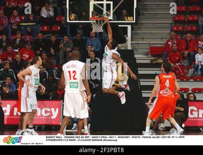 BASKETBALL - SEMAINE DES AS 2007 - NANCY (FRA) - TAG 1 - 08/02/2007 - FOTO : PASCAL ALLEE / HOT SPORTS / DPPI STRASBOURG V LE MANS - (7) CLAUDE MARQUIS (STRASSBURG) Stockfoto