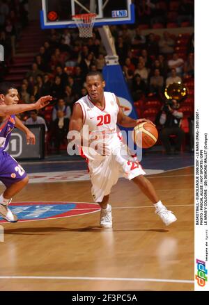 BASKETBALL - EUROLEAGUE 2006/2007 - LE MANS (FRA) - 25/01/2007 - FOTO : PASCAL ALLEE / HOT SPORTS / DPPI LE MANS V KÖLN - (20) DEMOND MALLET (KÖLN) Stockfoto