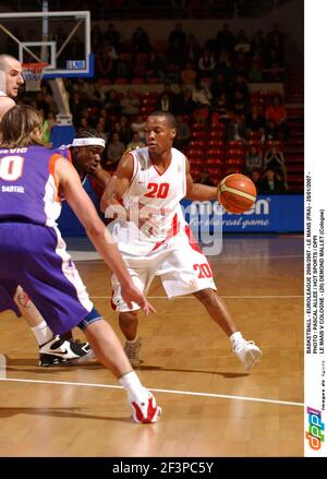 BASKETBALL - EUROLEAGUE 2006/2007 - LE MANS (FRA) - 25/01/2007 - FOTO : PASCAL ALLEE / HOT SPORTS / DPPI LE MANS V KÖLN - (20) DEMOND MALLET (KÖLN) Stockfoto