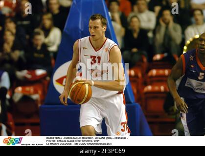 BASKETBALL - EUROLEAGUE 2006/2007 - LE MANS (FRA) - 25/01/2007 - FOTO : PASCAL ALLEE / HOT SPORTS / DPPI LE MANS V KÖLN - (31) GUIDO GRUNHEID (KÖLN) Stockfoto