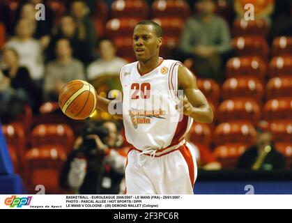 BASKETBALL - EUROLEAGUE 2006/2007 - LE MANS (FRA) - 25/01/2007 - FOTO : PASCAL ALLEE / HOT SPORTS / DPPI LE MANS V KÖLN - (20) DEMOND MALLET (KÖLN) Stockfoto