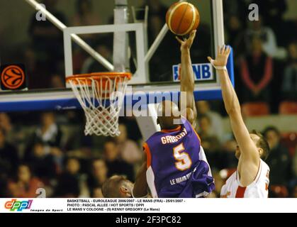 BASKETBALL - EUROLEAGUE 2006/2007 - LE MANS (FRA) - 25/01/2007 - FOTO : PASCAL ALLEE / HOT SPORTS / DPPI LE MANS V KÖLN - (5) KENNY GREGORY (LE MANS) Stockfoto