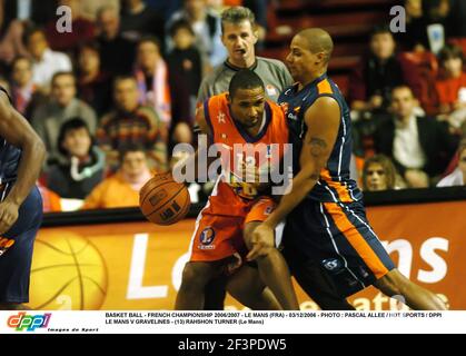 BASKETBALL - FRANZÖSISCHE MEISTERSCHAFT 2006/2007 - LE MANS (FRA) - 03/12/2006 - FOTO : PASCAL ALLEE / HOT SPORTS / DPPI LE MANS V GRAVELINES - (13) RAHSHON TURNER (LE MANS) Stockfoto