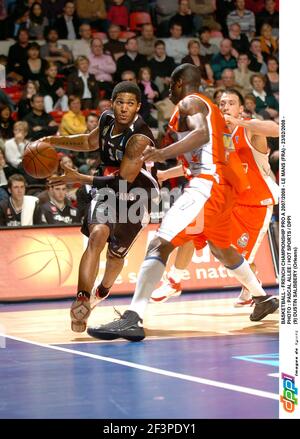 BASKETBALL - FRANZÖSISCHE MEISTERSCHAFT PRO A 2007/2008 - LE MANS (FRA) - 23/02/2008 - FOTO : PASCAL ALLEE / HOT SPORTS / DPPI (9) DUSTIN SALISBERY (ORLEANS) Stockfoto