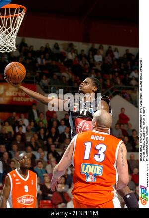 BASKETBALL - FRANZÖSISCHE MEISTERSCHAFT PRO A 2007/2008 - LE MANS (FRA) - 23/02/2008 - FOTO : PASCAL ALLEE / HOT SPORTS / DPPI (11) ZEBULON COPE (ORLEANS) Stockfoto