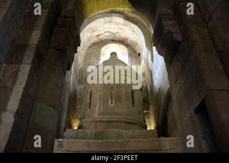 14th-Jahrhundert-Kopie der Ädikula der Kirche des Heiligen Grabes, in der 11th-Jahrhundert-Kathedrale Svetizchoweli, Mzcheta, Georgien Stockfoto