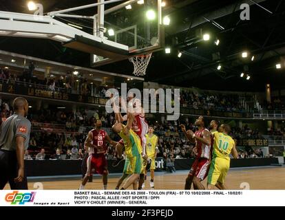 BASKETBALL - SEMAINE DES AS 2008 - TOULON (FRA) - 07 BIS 10/02/2008 - FINALE - 10/02/08 FOTO : PASCAL ALLEE / HOT SPORTS / DPPI VICHY V CHOLET (SIEGER) - GENERAL Stockfoto