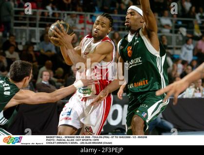 BASKETBALL - SEMAINE DES AS 2008 - TOULON (FRA) - 07 BIS 10/02/2008 - 1/2 - 09/02/08 FOTO : PASCAL ALLEE / HOT SPORTS / DPPI CHOLET (SIEGER) V ASVEL - (20) ALAN WIGGINS (CHOLET) Stockfoto