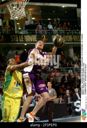 BASKETBALL - SEMAINE DES AS 2008 - TOULON (FRA) - 07 BIS 10/02/2008 - 1/4 - 07/02/08 FOTO : PASCAL ALLEE / HOT SPORTS / DPPI LE MANS V VICHY - ANTOINE DIOT (LE MANS) Stockfoto