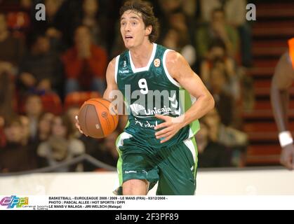 BASKETBALL - EUROLEAGUE 2008 / 2009 - LE MANS (FRA) - 03/12/2008 - FOTO : PASCAL ALLEE / HOT SPORTS / DPPILE MANS V MALAGA - JIRI WELSCH (MALAGA) Stockfoto