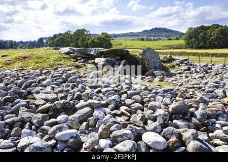 Nether Largie South Cairn, einer von mehreren neolithischen/bronzezeitlichen kämmereihen in Kilmartin Glen, Argyll & Bute, Schottland, Großbritannien Stockfoto