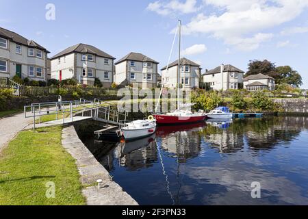 The Crinan Canal - Ardrishaig Basin, Argyll & Bute, Schottland Großbritannien Stockfoto