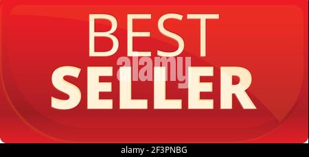 Bestseller rotes Banner Symbol. Cartoon von Bestseller roten Banner Vektor-Symbol für Web-Design isoliert auf weißem Hintergrund Stock Vektor