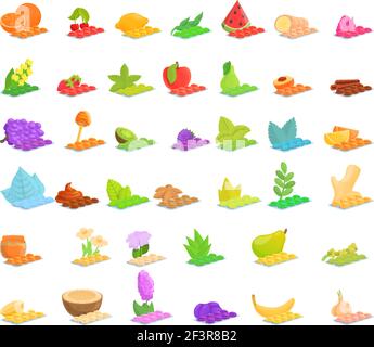 Symbole für Hustenfallen eingestellt. Cartoon Satz von Husten Tropfen Vektor-Symbole für Web-Design Stock Vektor