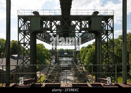 Hebeanlage, Waltrop-Oberwiese, Altes Schiffshebewerk Henrichenburg Stockfoto