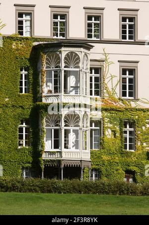 Villa Braunswerth, Erker, Engelskirchen, ehemalige Baumwollspinnerei Ermen & Engels, LVR-Industriemuseum Stockfoto