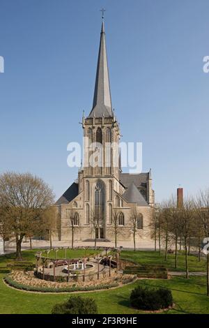 Blick von Westen, Wesel, Dom St. Willibrordi Stockfoto