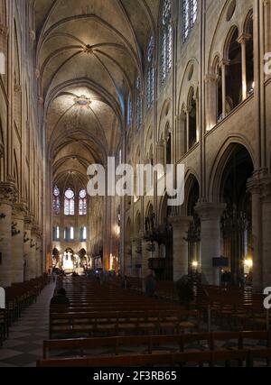 Blick nach Osten, Paris, Kathedrale Notre-Dame Stockfoto