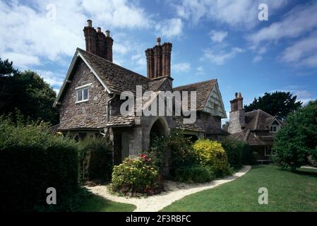 Anwesen Arbeiterhäuser, 19th Jahrhundert, Blaise Hamlet, Bristol-Henbury, Großbritannien Stockfoto