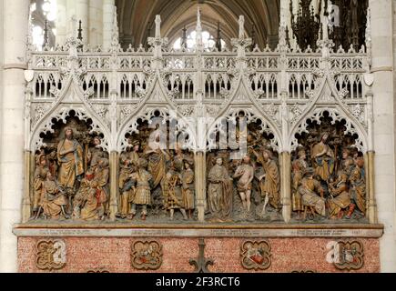 ClÙture septentrionale du chúur, Amiens, CathÈdrale Notre-Dame Stockfoto