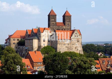 Schloss und Kloster Quedlinburg, Sachsen-Anhalt, Deutschland Stockfoto