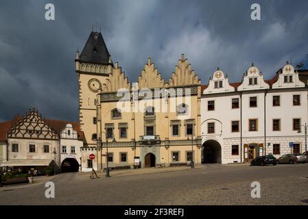 Rathaus, erbaut von Wendel Roskopf, 1521, Tabor, Böhmen, Tschechien Stockfoto