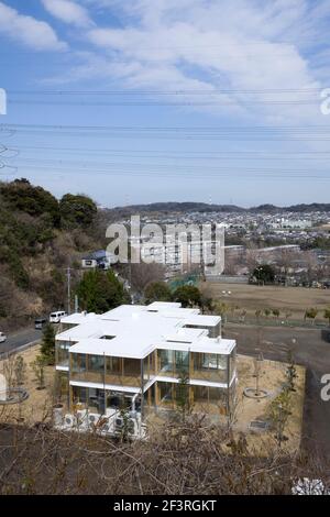 HONGODAI KIRCHE SCHULE & KINDERGARTEN, ?Kirche Schule, Luftbild aus dem Südwesten Stockfoto