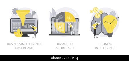 Performance Data Visualisierung abstrakte Konzept Vektor Illustrationen. Stock Vektor