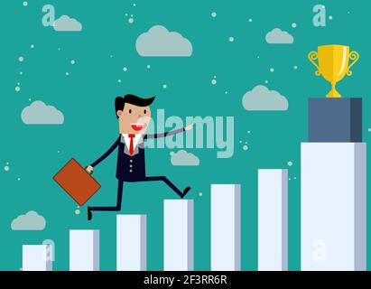 Geschäftsmänner Führen Finanzbarren Stock Vektor