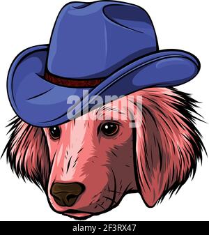 Gangster Welpe Hund mit eleganten Hut Vektor Illustration Stock Vektor