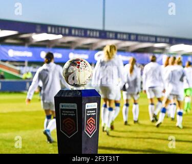 Liverpool, Großbritannien. März 2021, 17th. Der Matchball vor dem Barclays FA Womens Super League Spiel zwischen Everton und Chelsea im Walton Hall Park in Liverpool, England. Kredit: SPP Sport Presse Foto. /Alamy Live Nachrichten Stockfoto