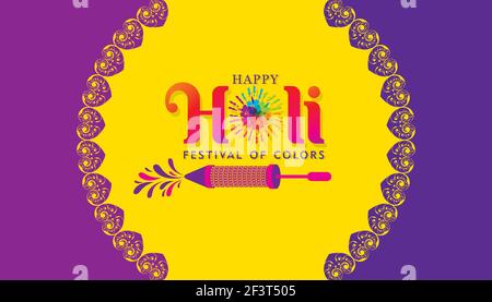 Vektor-Illustration für Indian Festival für Happy Holi Karte Stock Vektor