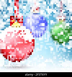 Weihnachtskugeln und Blur Weihnachtskugeln. Stock Vektor