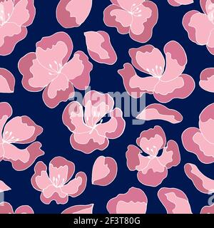 Vielzahl von rosa trendigen Farben. Vektorgrafik für Web, Anwendungen und Druck. Elegante feminine runde Form von Blumenblüten Knospen isoliert. Gard Stockfoto