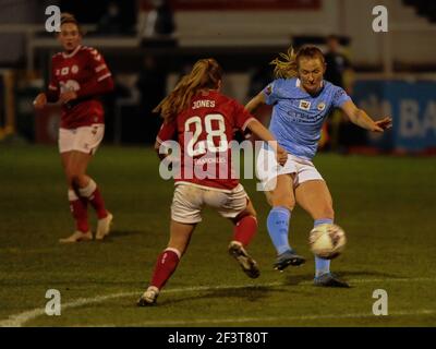 Bath, Großbritannien. März 2021, 17th. Sam Mewis (#22 Manchester City)während des WSL-Spiels zwischen Bristol City und man City im Twerton Park, Bath. Kredit: SPP Sport Presse Foto. /Alamy Live Nachrichten Stockfoto