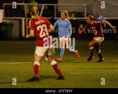 Bath, Großbritannien. März 2021, 17th. Lauren Hemp (#15 Manchester City)während des WSL-Spiels zwischen Bristol City und man City im Twerton Park, Bath. Kredit: SPP Sport Presse Foto. /Alamy Live Nachrichten Stockfoto