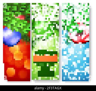 Set von drei Banner mit Weihnachten und Neujahr Stock Vektor