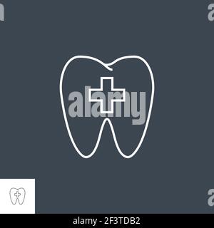 Zahn mit Kreuzliniensymbol Stock Vektor
