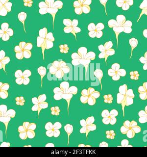 Nahtloses Muster kleine zarte Blumen auf einem farbigen Hintergrund. Für Frühjahr und Sommer Kleidung, Stoffe, Textilien, Kinderkleidung, Packagi Stockfoto