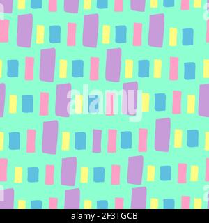 Helle Streifen in Pastellfarben. Nahtloses Muster. Für Stoffe, Papier, Babykleidung, Textilien, Verpackungen, Tapeten, Hintergründe und Postkarten. Stockfoto