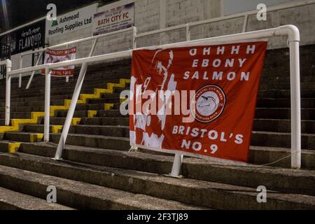 Bath, Großbritannien. März 2021, 17th. Eine Bristol City Women Flagge auf dem Display bei Twerton Park Barclays Frauen Super League Spiel, Bristol City Frauen gegen Manchester City Frauen im Twerton Park in Bath, Avon am Mittwoch 17th März 2021. Dieses Bild darf nur für redaktionelle Zwecke verwendet werden. Nur redaktionelle Verwendung, Lizenz für kommerzielle Nutzung erforderlich. Keine Verwendung in Wetten, Spiele oder ein einzelner Club / Liga / Spieler Publikationen. PIC von Lewis Mitchell / Andrew Orchard Sport Fotografie / Alamy Live News Kredit: Andrew Orchard Sport Fotografie / Alamy Live News Stockfoto