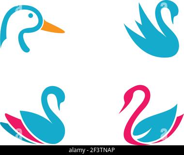 Swan Logo Vorlage Vektor Symbol Illustration Design Stock Vektor