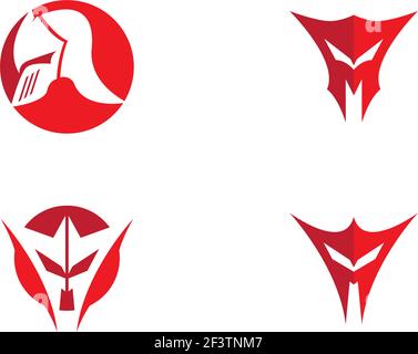Spartan Helmen logo Vorlage Vektor icon Stock Vektor