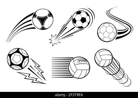 Fußball und Fußballbälle für Labels und Embleme. Vektorelemente festgelegt. Fußball-Emblem, Label Ball Fußball, Sport Fußball, Spiel Fußball, spielen footbal Stock Vektor