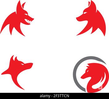 Wolf Logo Vorlage Vektor Symbol Illustration Design Stock Vektor